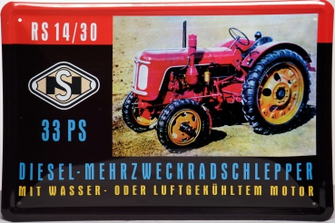 Blechschild Bierschild Werbung, Schlepper, Famulus RS14, Nordhausen